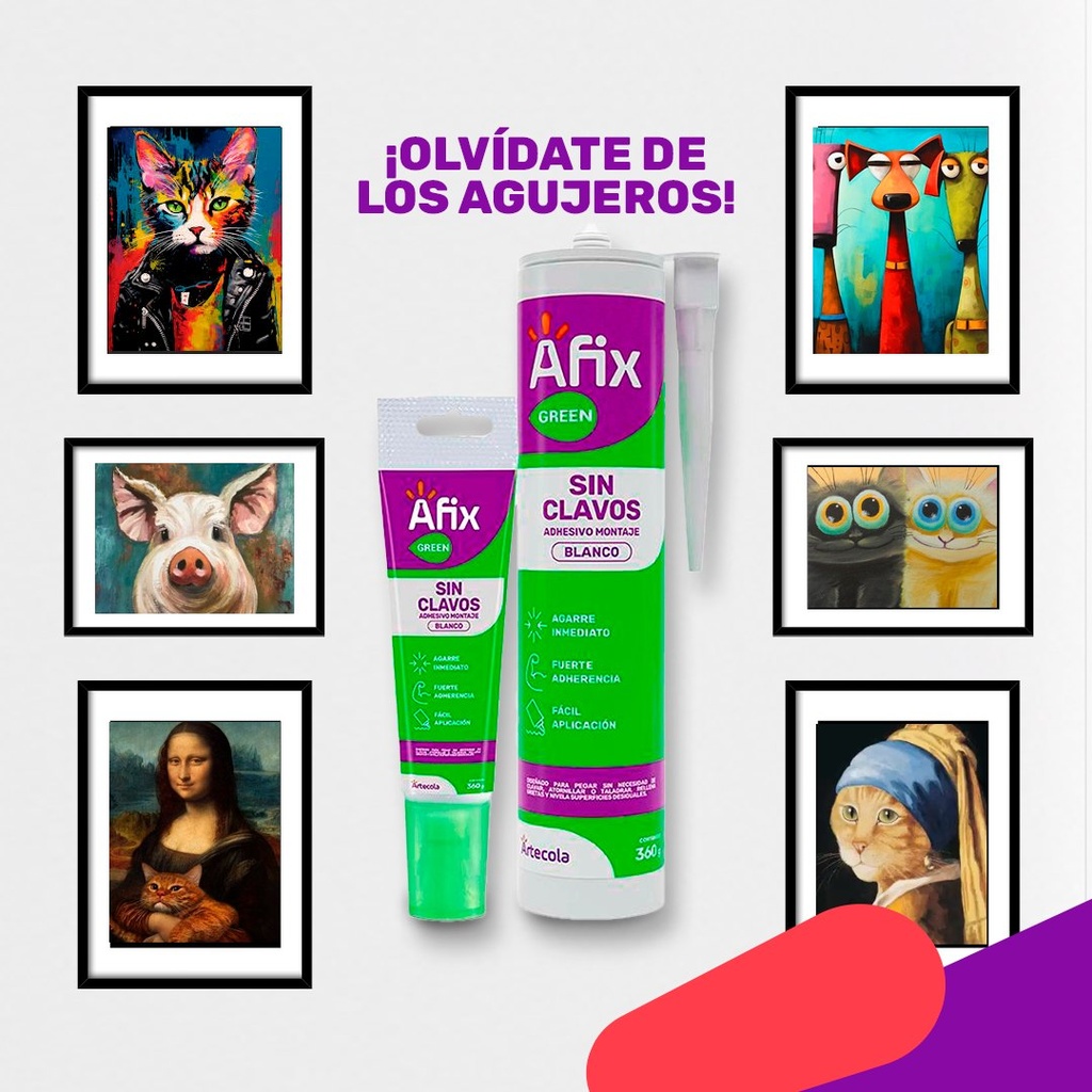 AFIX GREEN SIN CLAVOS BLANCO 100 G. - Caja de 12