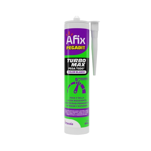 [1101010254] (NC) AFIX PEGADIT TURBO MAX PEGATODO BLANCO X 446GR - Caja de 12